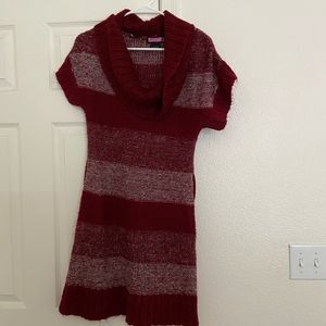 Red Short Sleeve sweater dress.